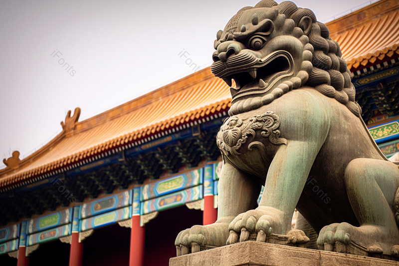 威猛的雄狮麒麟石头雕塑景点,高清,摄影图,摄影图片,图片大全,摄影图免费下载